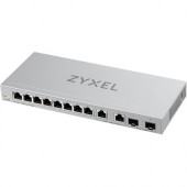 Zyxel 12-Port Web-Managed Multi-Gigabit Switch with 2-Port 2.5G and 2-Port 10G SFP+ - 12 Ports - Manageable - 2 Layer Supported - Modular - Twisted Pair, Optical Fiber - Wall Mountable - 2 Year Limited Warranty XGS1210-12