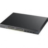 Zyxel XGS2210-28HP 24-port GbE L2 PoE Switch with 10GbE Uplink - 24 Network, 4 Expansion Slot - Manageable - Twisted Pair, Optical Fiber - Modular - 4 Layer Supported XGS2210-28HP