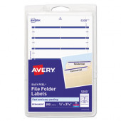 Avery Print or Write File Folder Label - 0.69" Width x 3.44" Length - 252 / Pack - Dark Blue - TAA Compliance 05200