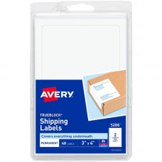 Avery &reg; Shipping Labels, TrueBlock(R) Technology Permanent Adhesive, 3" x 4" , 40 Labels (5286) - Permanent Adhesive - 3" Height x 4" Width - Rectangle - Laser, Inkjet - Bright White - Paper - 2 / Sheet - 20 Total Sheets - 40 T