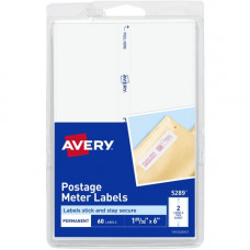 Avery &reg; Postage Meter Labels for Personal Post Office&reg;, 1-25/32" x 6" , 60 Labels (5289) - Permanent Adhesive - 1 1/2" Width x 2 3/4" Length - Rectangle - White - Paper - 2 / Sheet - 30 Total Sheets - 60 Total Label(s) 