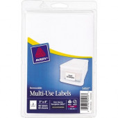 Avery &reg; White Removable Print or Write Labels 5453, 3" x 4", Pack of 80 - Removable Adhesive - 3" Width x 4" Length - Rectangle - Inkjet, Laser - White - Paper - 2 / Sheet - 40 / Pack - TAA Compliance 05453