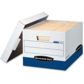 Fellowes Bankers Box R-Kive&reg; - Letter/Legal, White/Blue, 4pk - Internal Dimensions: 12" Width x 15" Depth x 10" Height - External Dimensions: 12.8" Width x 16.5" Depth x 10.4" Height - Media Size Supported: Letter, Le