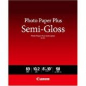 Canon Photo Paper Plus Inkjet Print Photo Paper - 8" x 10" - 69 lb Basis Weight - Semi-gloss - 50 / Pack - White - TAA Compliance 1686B062