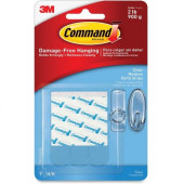 3m Command&trade; Clear Medium Refill Strips - 0.63" Width x 2.75" Length - Plastic - Residue-free, Stain Resistant - 9 Strips/Pack - Clear - TAA Compliance 17021CLRES