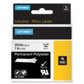 Newell Rubbermaid Dymo Rhino Permanent Polyester Tape - Permanent Adhesive - 15/16" Width x 18 ft Length - Rectangle - Thermal Transfer - White - Polyester - 1 Each - TAA Compliance 1734523