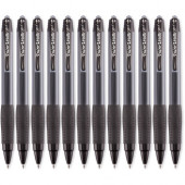 Newell Rubbermaid Paper Mate Retractable Pigmented Gel Ink Pens - Fine Pen Point - 0.5 mm Pen Point Size - Black Gel-based Ink - Black Barrel - 12 / Dozen 1753362