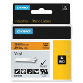 Newell Rubbermaid Dymo Colored Industrial Rhino Vinyl Labels - 3/4" Length - Black - Vinyl - 1 Each - TAA Compliance 18436