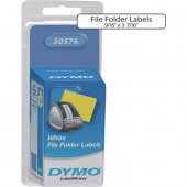 Newell Rubbermaid Dymo File Folder Labels - 9/16" Width x 3 7/16" Length - White - 130 Label - TAA Compliance 30576