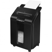 Fellowes AutoMax 100M Auto Feed Shredder - Micro Cut - 10 Per Pass - for shredding Paper, Staples, Credit Card, Paper Clip - 0.156" x 0.391" Shred Size - P-4 - 8 ft/min - 8.62" Throat - 15 Minute Run Time - 6 gal Wastebin Capacity - Black 4