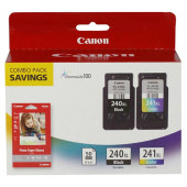 Canon (PG-240XL/CL-241XL) High Yield Black and Color Ink Combo Pack (Includes 1 Each of OEM# 5206B001, 5208B001, 50 Sheets Photo Paper) (300 Yield Black, 400 Yield Color) - TAA Compliance 5206B005