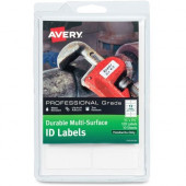 Avery &reg; Permanent Durable Multi-Surface ID Labels - Permanent Adhesive - 3/4" Width x 1 3/4" Length - Rectangle - White - 12 / Sheet - 120 Total Label(s) - 120 / Pack - TAA Compliance 61521