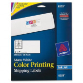 Avery &reg; Color Printing Labels, Sure Feed(TM) Technology, Permanent Adhesive, Matte, 2" x 4", 200 Labels (8253) - Permanent Adhesive - 2" Width x 4" Length - Rectangle - Inkjet - White - 10 / Sheet - 200 / Pack - TAA Compliance 