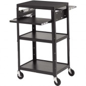 Bretford Basics A2642DNS-E5 Multimedia Cart with 6-Outlet Electrical - 4 Casters - 5" Caster Size - Steel - 24" Width x 18" Depth x 43" Height - Black - GREENGUARD, TAA Compliance A2642DNS