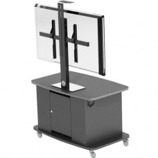 Video Furniture International VFI C2736 Tech Series Monitor Cart - 500 lb Capacity - 4 Casters - 4" Caster Size - Laminate, Acrylic - 46" Width x 29" Depth x 30" Height - Black C2736-S