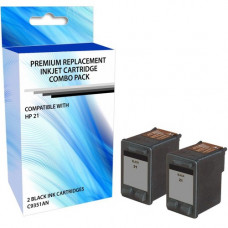 eReplacements C9805BN-ER Remanufactured Ink Cartridge 21 Black Ink 2 Pack - Inkjet - 190 Pages Black - 2 Pack C9805BN-ER