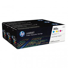 HP 305A (CF370AM) Cyan/Magenta/Yellow 3-pack Original LaserJet Toner Cartridges (3 x 2,600 Yield) - TAA Compliance CF370AM