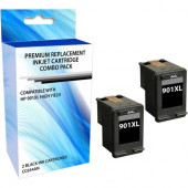 eReplacements CZ721BN-ER Remanufactured Ink Cartridge 901XL High Yield Black Ink Cartridge 2 Pack - Inkjet - High Yield - 700 Pages Black (Per Cartridge) - 2 Pack CZ721BN-ER