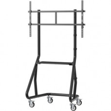 Tripp Lite Heavy-Duty Streamline Landscape Mobile Cart for 60" to 105" Flat-Panel Displays - 220 lb Capacity - 4 Casters - Aluminum, Steel - 43.1" Width x 26.9" Depth x 67.6" Height - Steel Frame - Black DMCS60105HDS