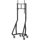 Tripp Lite Heavy-Duty Streamline Portrait Mobile Cart for 45" to 60" Flat-Panel Displays - 220 lb Capacity - 4 Casters - Aluminum, Steel - 26.5" Width x 21.8" Depth x 67.6" Height - Steel Frame - Black DMCSP4560HDS