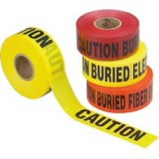 Panduit Caution Sign - 1 - CAUTION ELECTRIC LINE BURIED BELOW Print/Message - 3" Height - Polyethylene - Black, Yellow - TAA Compliance HTU3Y-E-M