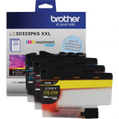 Brother Genuine LC30333PKS 3-Pack Super High-yield Color INKvestment Tank Ink Cartridges - Inkjet - Super High Yield - 1500 Pages Cyan, 1500 Pages Magenta, 1500 Pages Yellow - 3 Pack LC30333PKS