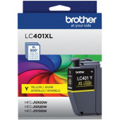 Brother LC401XLYS Original Ink Cartridge - Single Pack - Yellow - Inkjet - High Yield - 500 Pages - 1 Pack LC401XLYS