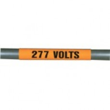 Panduit ID Label - "277 Volts" - 1/2" Height x 2 1/4" Width - Rectangle - Black, Orange - Vinyl - 18 / Sheet - 5 Card - TAA Compliance PCV-277CY