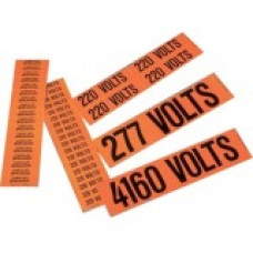 Panduit ID Label - "12470 Volts" - 2 1/4" Height x 9" Width - Rectangle - Black, Orange - Vinyl - 1 / Sheet - 5 Card - TAA Compliance PCV-12470AY