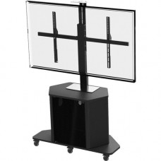 Video Furniture International VFI PL3070 Monitor Cart - 200 lb Capacity - 5 Casters - Acrylic, Metal - 48" Width x 22" Depth x 32" Height - Black PL3070-XL