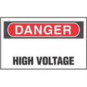 Panduit ID Label - "DANGER HIGH VOLTAGE" - 1" Height x 1 1/2" Width x 1" Length - Rectangle - Red, Black, White - Polyester - 200 / Label - TAA Compliance PLD-43