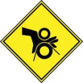 Panduit Warning Label - "PINCH POINT PICTOGRAM" - 2 1/4" Height x 2 1/4" Width - Black, Yellow - Polyester - 5 Card - TAA Compliance PPS0202B493