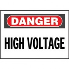 Panduit Warning Label - "DANGER HIGH VOLTAGE" - 7" Height x 10" Width x 7" Length - Red, Black, White - Polyester - 1 Card - TAA Compliance PPS0710D72