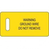 Panduit Marking Tag - 1.38" Length x 2.75" Width - Rectangular - 100 / Pack - Polyethylene - Black, Yellow PT-GND