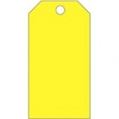 Panduit Safety Tag - 5.75" Length x 3" Width - Rectangular - 25 / Pack - Vinyl - Yellow - TAA Compliance PVT-95-Q