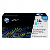 HP 124A (Q6001A) Cyan Original LaserJet Toner Cartridge (2000 Yield) - Design for the Environment (DfE), TAA Compliance Q6001A