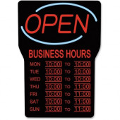 Royal Sovereign Business Hours Open Sign - 1 Each - Open, Business Hour Print/Message - 16" Width x 24" Height - Rectangular Shape - Blue RSB-1342E