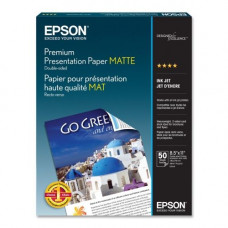 Epson Premium Presentation Paper Matte, Double-Sided (8.5" x 11") (50 Sheets/Pkg) - TAA Compliance S041568