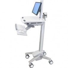 Ergotron StyleView Cart with LCD Pivot - 35 lb Capacity - 4 Casters - Steel, Plastic, Zinc Plated Steel - x 50.5" Height - Gray, White, Polished Aluminum SV40-6300-0