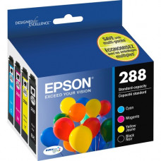 Epson DURABrite Ultra 288 Original Ink Cartridge - Pigment Black, Pigment Cyan, Pigment Magenta, Pigment Yellow - Inkjet - Standard Yield - 165 Pages Color, 175 Pages Black - 4 / Pack T288120-BCS