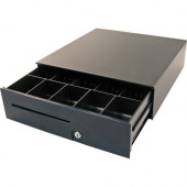 Apg Cash Drawer Series 100 1616 Cash Drawer - 5 Bill - 5 Coin - 2 Media Slot - USB, - Steel, ABS Plastic - Black - 4.9" Height x 16" Width x 16.8" Depth - TAA Compliance T554A-BL1616