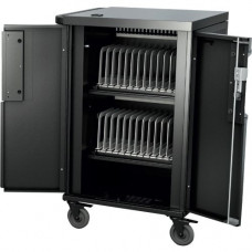 Bretford CoreX Cart - 2 Shelf - 4 Casters - Steel - 29.5" Width x 26" Depth x 44.5" Height - For 24 Devices - TAA Compliance TCOREX24B