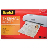 3m Scotch Thermal Laminator Pouches - Sheet Size Supported: Menu - Laminating Pouch/Sheet Size: 11.40" Width x 17.40" Length x 3 mil Thickness - Glossy - for Menu, Document, Photo, Craft, Artwork, Schedule, Presentation, Phone List, Certificate,