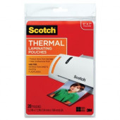 3m Scotch Thermal Laminating Pouches - Sheet Size Supported: 5" Width x 7" Length - Laminating Pouch/Sheet Size: 5.20" Width x 7.20" Length x 5 mil Thickness - Glossy - for Photo, Document, Lists, Card, Recipe, Artwork - Photo-safe, Do