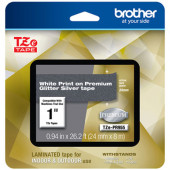 Brother TZe-PR955 label-making tape White on silver - TAA Compliance TZEPR955