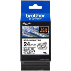 Brother Self-Laminating Tape - 0.94" - Rectangle - Black on White TZESL251