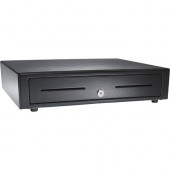 Apg Cash Drawer Vasario 1915 Cash Drawer - 4 Bill x 6 Coin - Dual Media Slot - Black - Powered USB - 4.3" H x 18.8" W x 15.1" D - TAA Compliance VB320-BL1915-CC