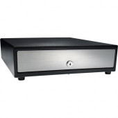 Apg Cash Drawer Vasario Cash Drawer - 4 Bill - 5 CoinPrinter Driven - Stainless Steel - Black - 4" Height x 13.8" Width x 16.3" Depth - TAA Compliance VS320-BL1416