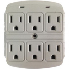 Inland Walltap 450J Surge Protector 6 Outlet - 6 x AC Power - 1875 VA - 450 J - 120 V AC Input 03219