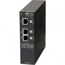 Omnitron Systems RuggedNet Industrial Unmanaged 30W Gigabit PoE Extender with Booster Technology - 1 RJ-45 PoE/PD + 2 RJ-45 PoE/PSE, Lifetime Warranty 2200-12Z